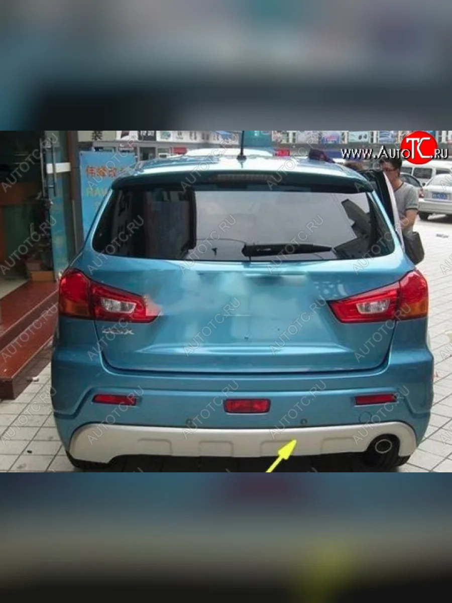 Накладка на задний бампер CT Mitsubishi ASX дорестайлинг (2010-2012) (Неокрашенная)  в Перми Пермском крае