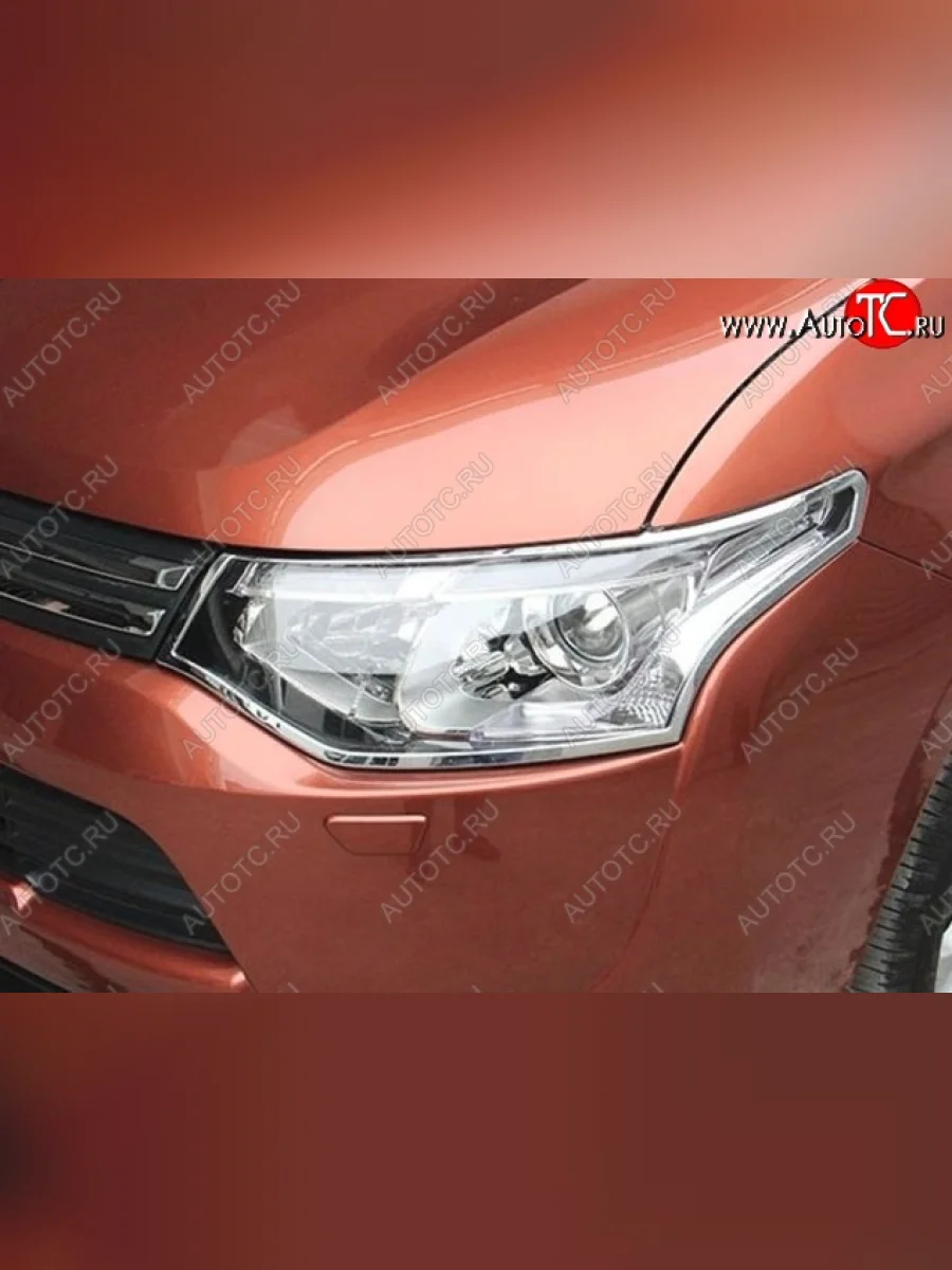 Накладки на фары CT Mitsubishi Outlander GF 2-ой рестайлинг (2015-2018) (Неокрашенные)  в Самаре Самарской области