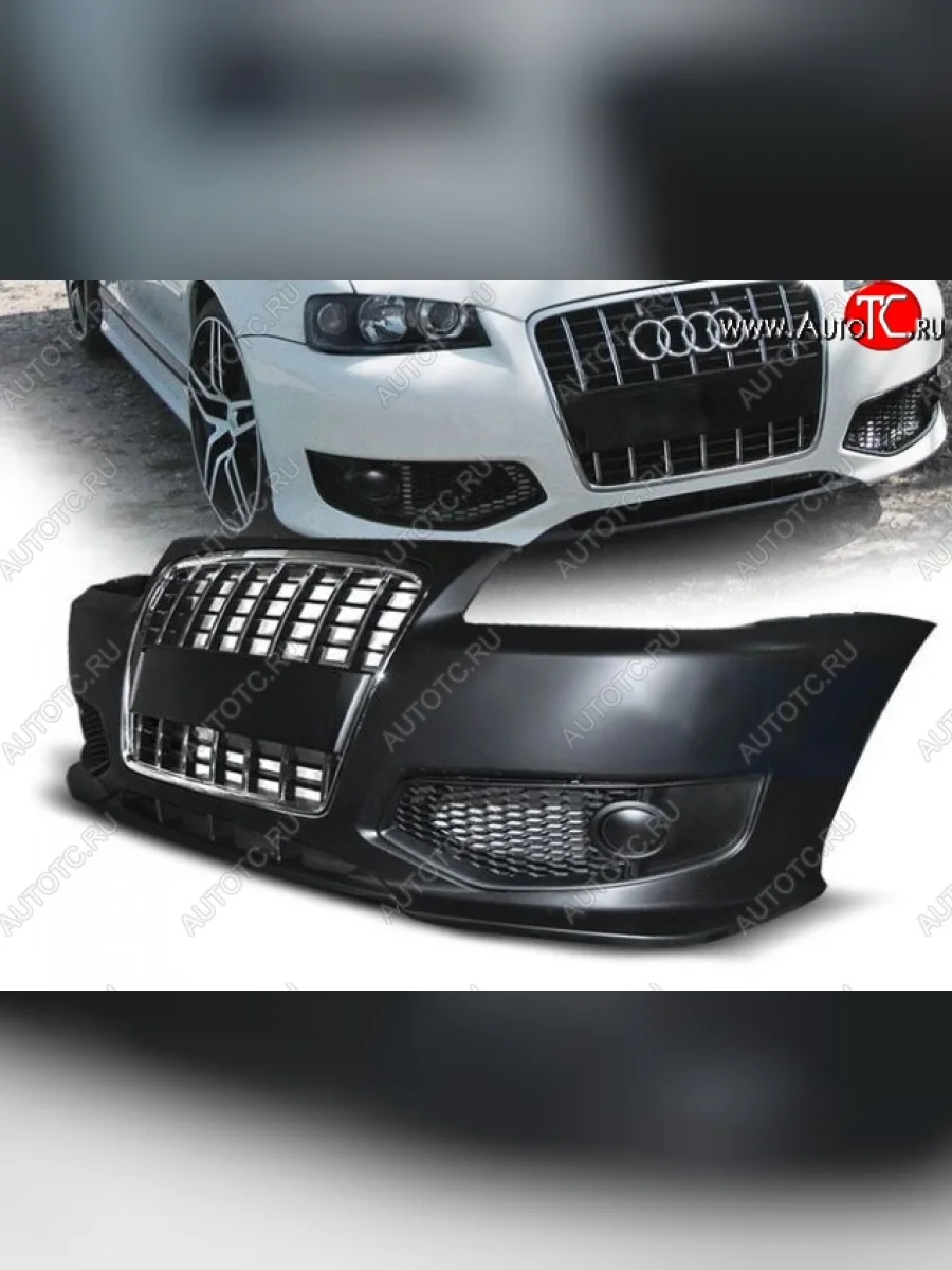 Передний бампер S-Line v2 Audi A3 8LA хэтчбэк 5 дв. рестайлинг (2000-2003) (Неокрашенный)  с доставкой в г. Пермь