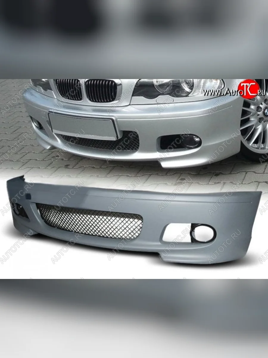 Передний бампер (Coupe) CT BMW 3 серия E46 седан дорестайлинг (1998-2001) (Неокрашенный)  в Самаре Самарской области