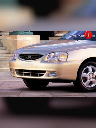Передний бампер Стандартный (Окрашенный) Hyundai Accent 2 LC седан дорестайлинг (ТагАЗ) (1999-2012)