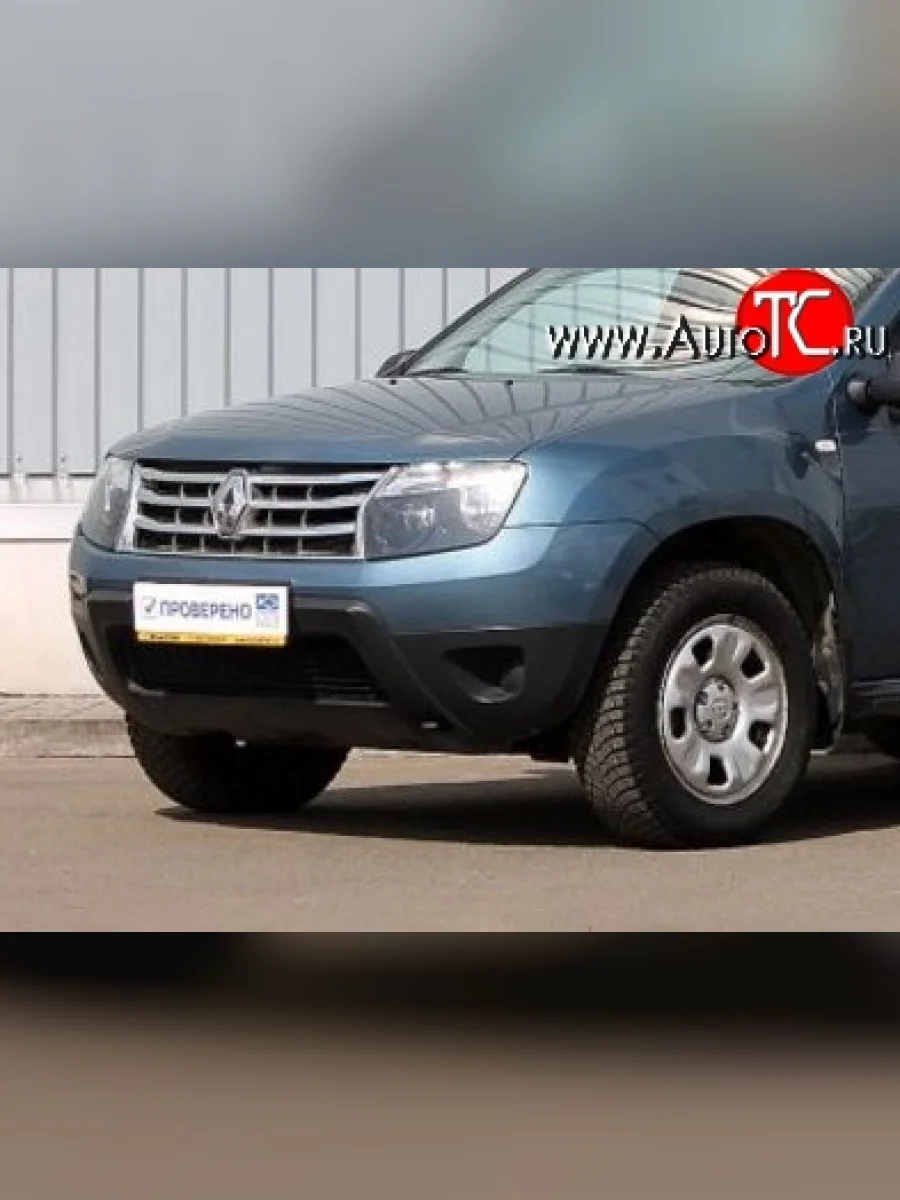 Передний бампер Стандартный (без отверстий под ПТФ) Renault Duster HS дорестайлинг (2010-2015) (Неокрашенный)  в Керчи Республика Крым
