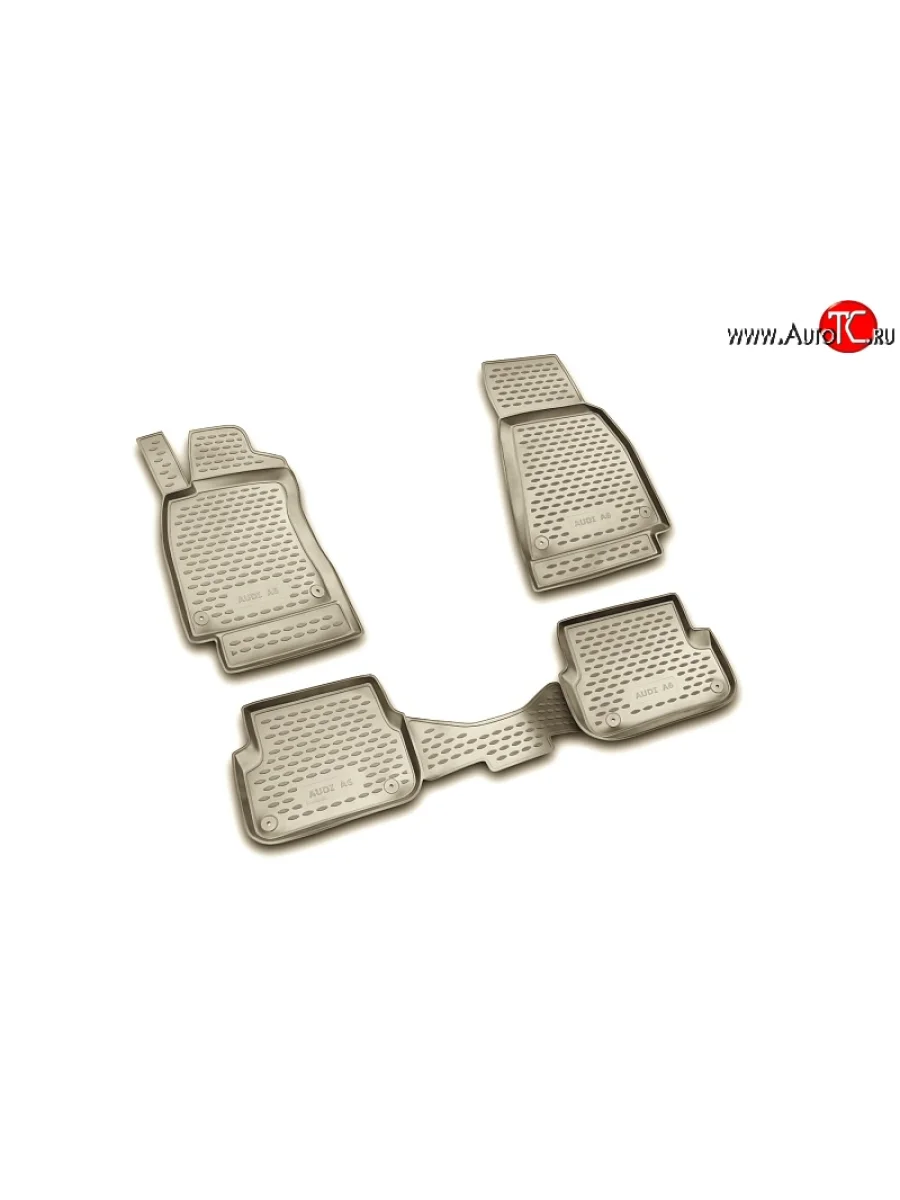 Коврики в салон Element 4 шт. (полиуретан, бежевые) Audi A6 C6 дорестайлинг, универсал (2004-2008)  с доставкой в г. Керчь