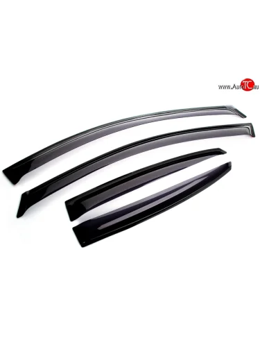Комплект дефлекторов окон (ветровиков) 4 шт. Novline (литьевой поликарбонат) Daewoo Gentra  KLAS (2012-2016) седан