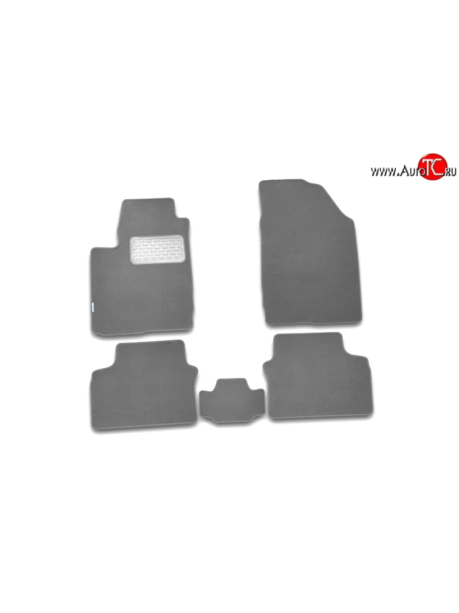 Комплект ковриков в салон 5D (хетчбек) Element-Autofamily 5 шт. (текстиль, серые) Fiat Grande Punto (2012-2025)  в Самаре Самарской области