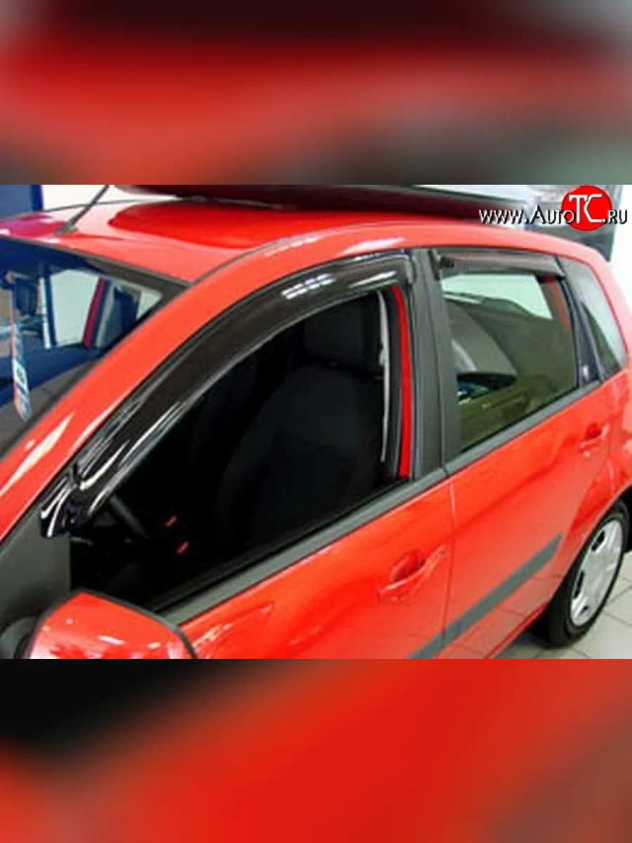 Дефлекторы окон (ветровики) Novline 4 шт  Ford Fiesta (2001-2008) 5  в Воронеже Воронежской области