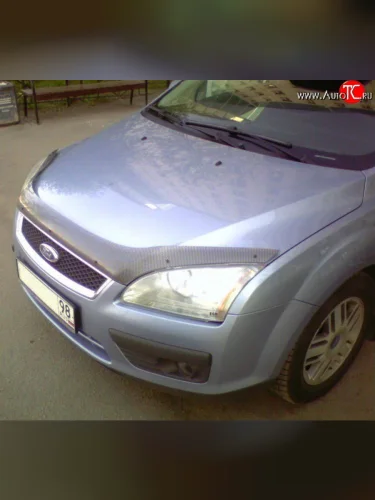Дефлектор капота NovLine (прозрачный) Ford Focus 2 хэтчбэк 3 дв. дорестайлинг (2004-2007)