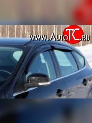 Комплект дефлекторов окон (ветровиков) 4 шт. Novline Ford Focus 3 хэтчбэк дорестайлинг (2010-2015)