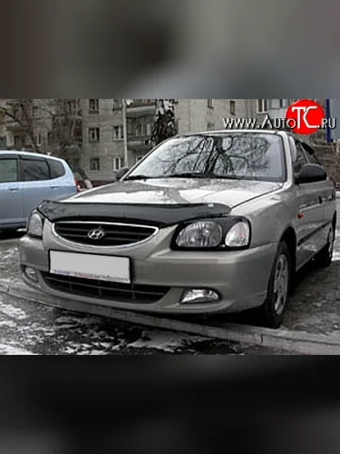 Защита передних фар NovLine (очки) . Hyundai Accent  2 LC (1999-2012) седан дорестайлинг (ТагАЗ)