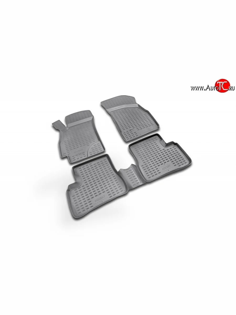 Коврики в салон Element 4 шт. (полиуретан) Hyundai Accent 2 LC седан дорестайлинг (ТагАЗ) (1999-2012)  в Перми Пермском крае