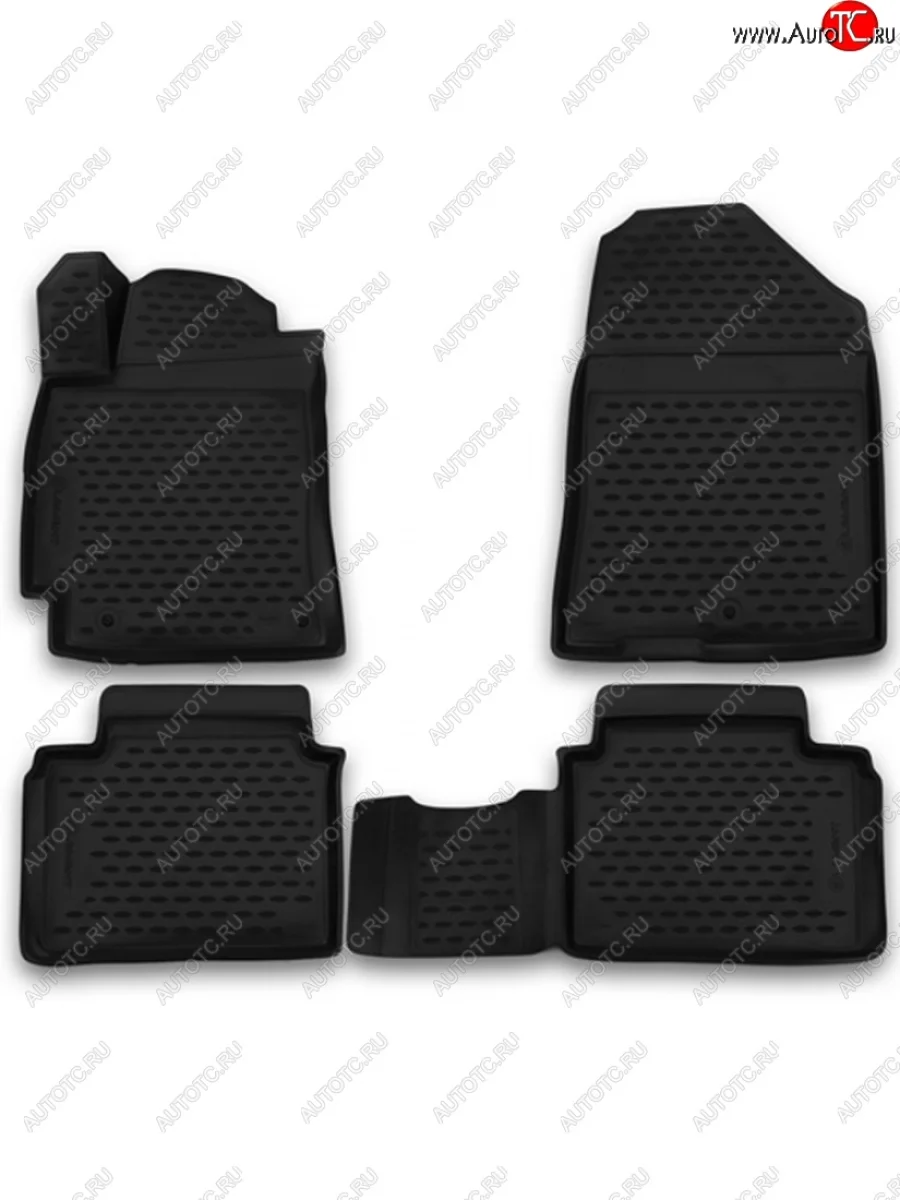 Комплект ковриков в салон Element-Autofamily 4 шт. (полиуретан, 3d-рисунок)  Hyundai Elantra (2016-2020) AD  в Самаре Самарской области