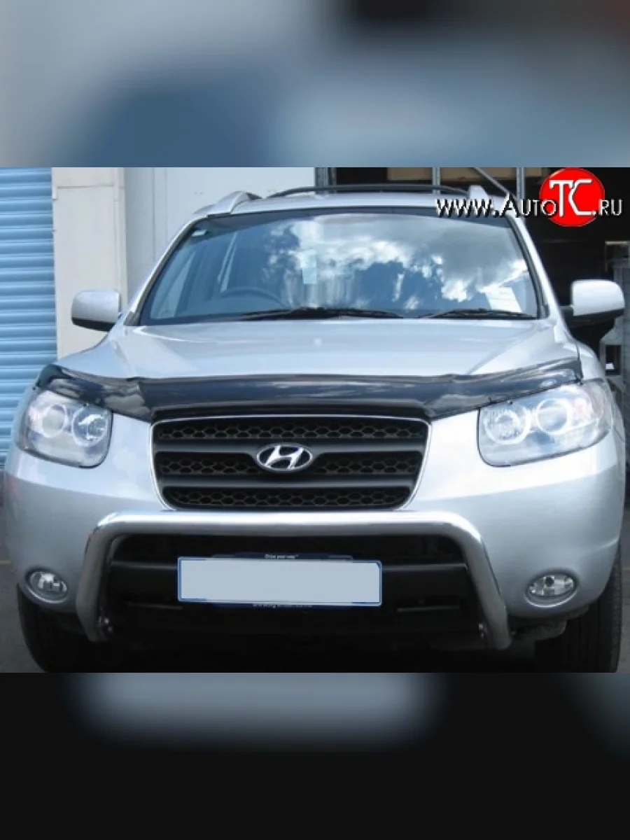 Дефлектор капота NovLine Hyundai Santa Fe CM рестайлинг (2009-2012)  в Перми Пермском крае