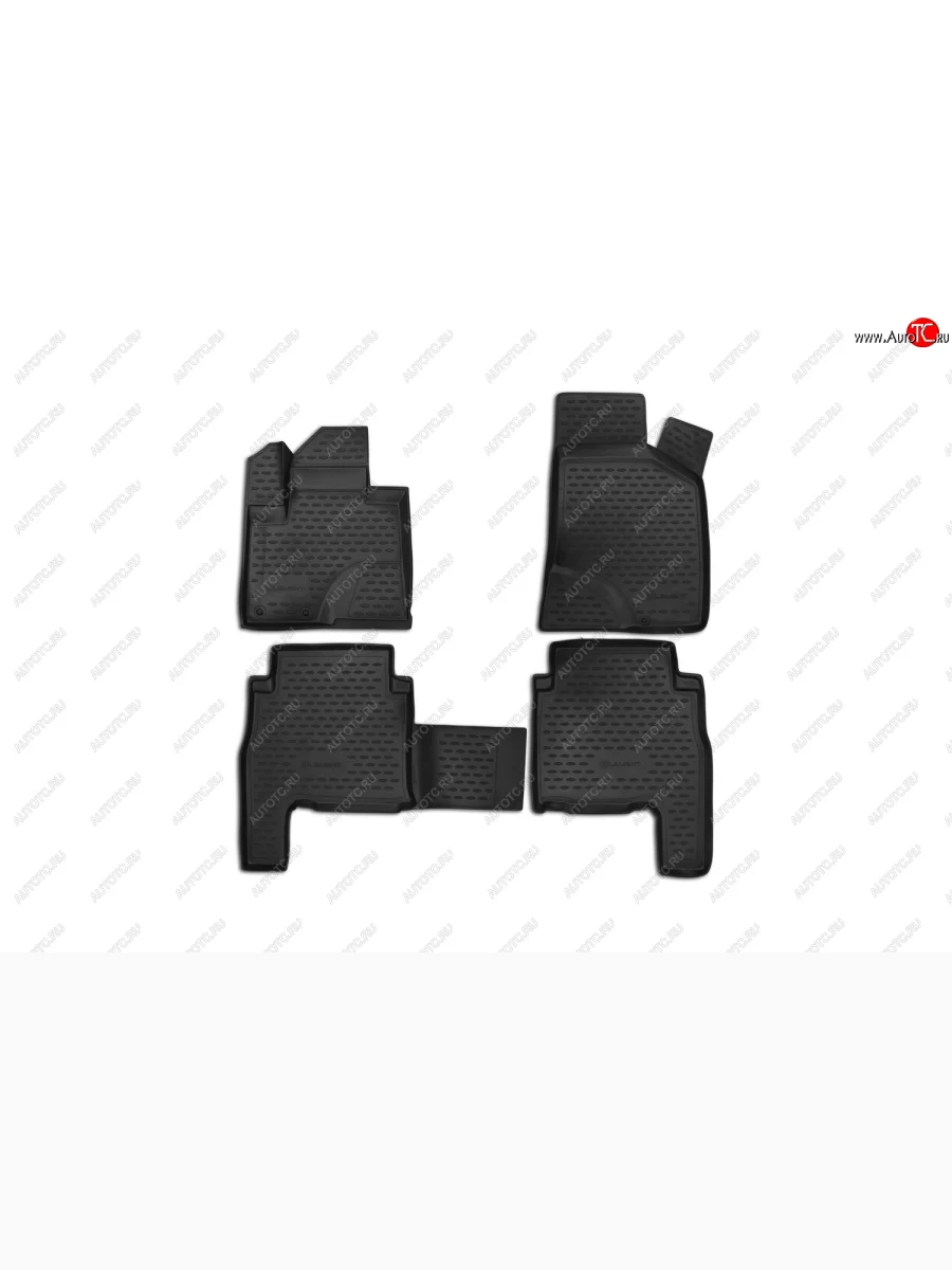Комплект ковриков в салон (полиуретан) Element Hyundai Santa Fe CM рестайлинг (2009-2012) (Чёрные)  в Керчи Республика Крым