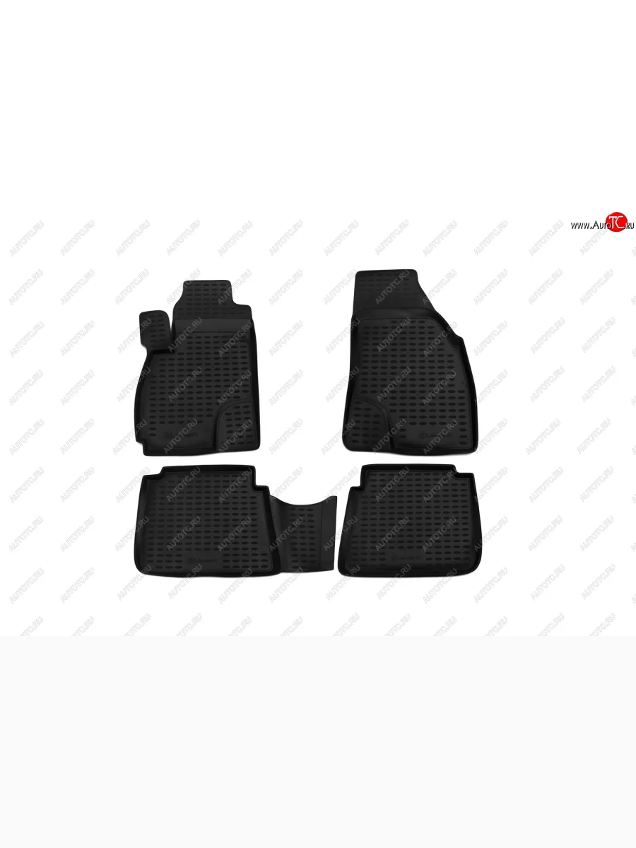 Коврики в салон Element (полиуретан) Hyundai Santa Fe SM (2000-2012) (Черные)  с доставкой в г. Керчь