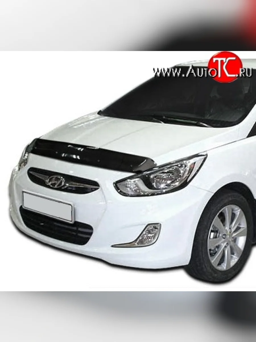 Дефлектор капота NovLine Hyundai Solaris RBr хэтчбэк дорестайлинг (2010-2014)  в Керчи Республика Крым