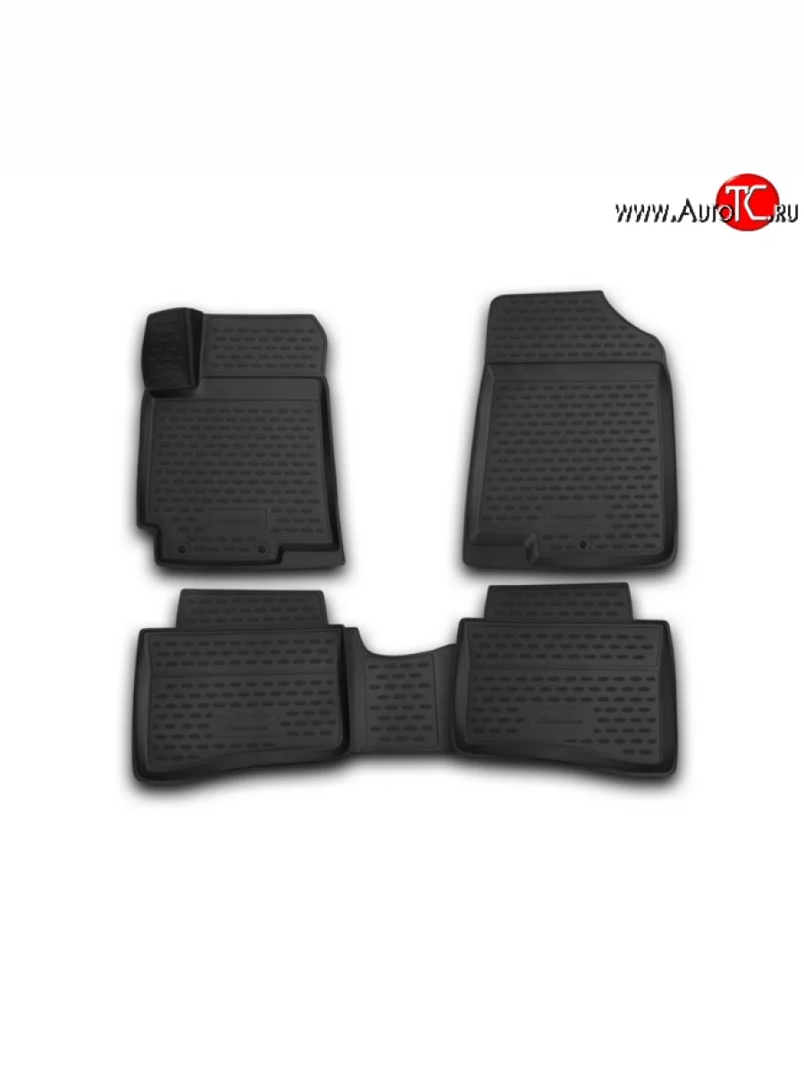 Комплект ковриков в салон Element 4 шт. (полиуретан) Hyundai Solaris RBr седан рестайлинг (2014-2017)  с доставкой в г. Керчь