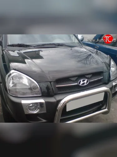 Дефлектор капота NovLine (рестайлинг) Hyundai Tucson  JM (2004-2010)