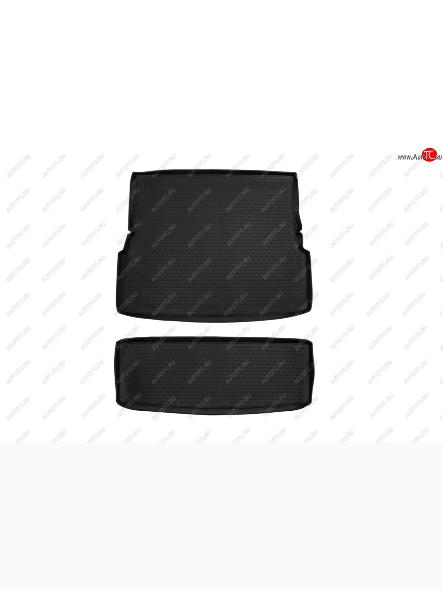 Комплект ковриков в багажник Element (полиуретан, 2 шт.) INFINITI QX56 JA60 рестайлинг (2007-2010) (черный)  с доставкой в г. Керчь
