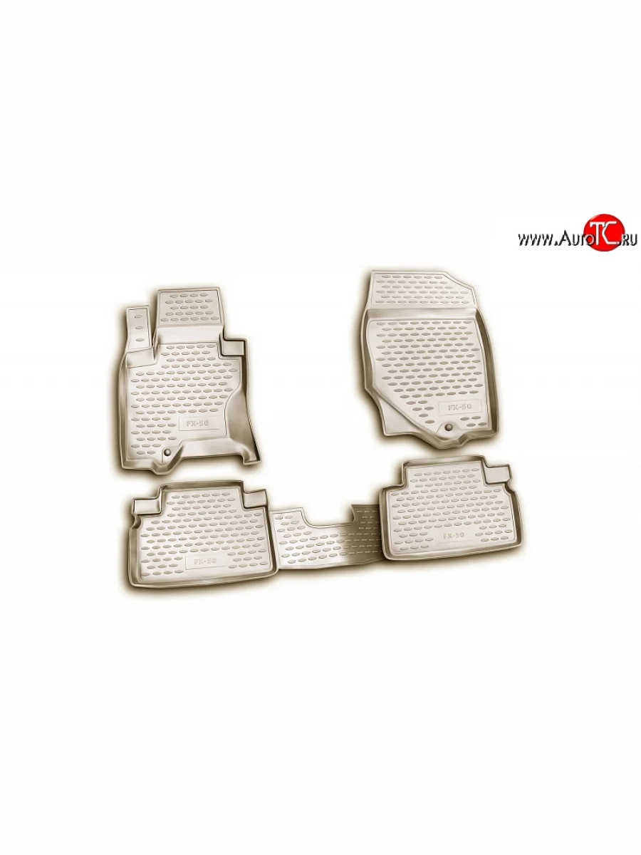 Комплект ковриков в салон Element 4 шт. (полиуретан, бежевые) INFINITI FX50 S51 рестайлинг (2012-2014)  в Перми Пермском крае
