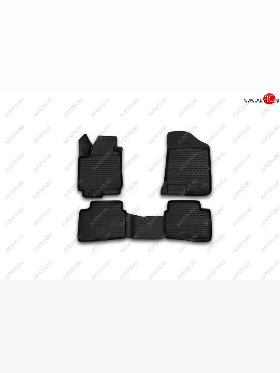 Комплект ковриков в салон Element 4 шт. (полиуретан) KIA Ceed 1 ED рестайлинг, хэтчбэк 5 дв. (2010-2012)  с доставкой в г. Керчь