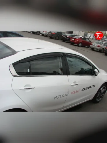 Дефлекторы окон (ветровики) 4 шт. Novline KIA Cerato  3 YD (2013-2016) дорестайлинг седан