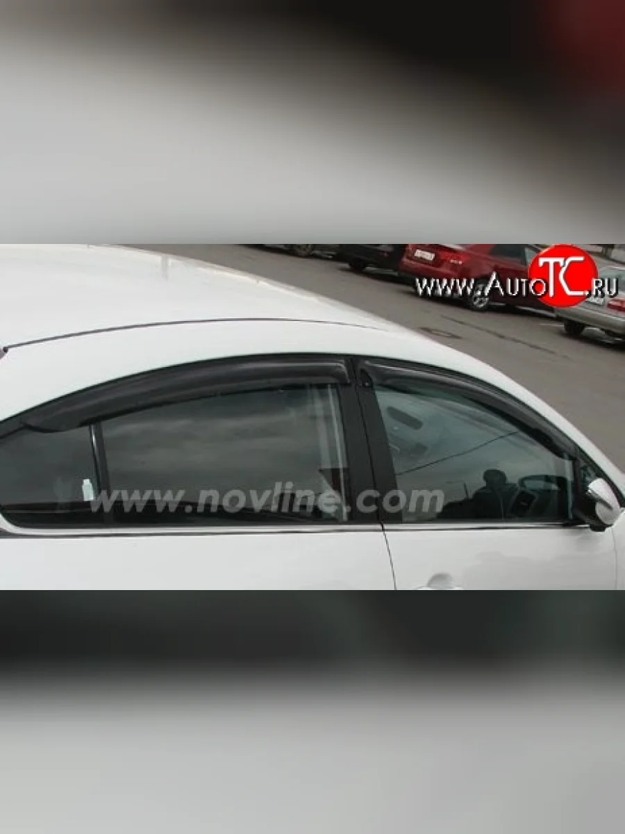 Комплект дефлекторов окон (ветровиков) 4 шт. Novline  KIA Cerato (2008-2013) 2 TD  в Керчи Республика Крым