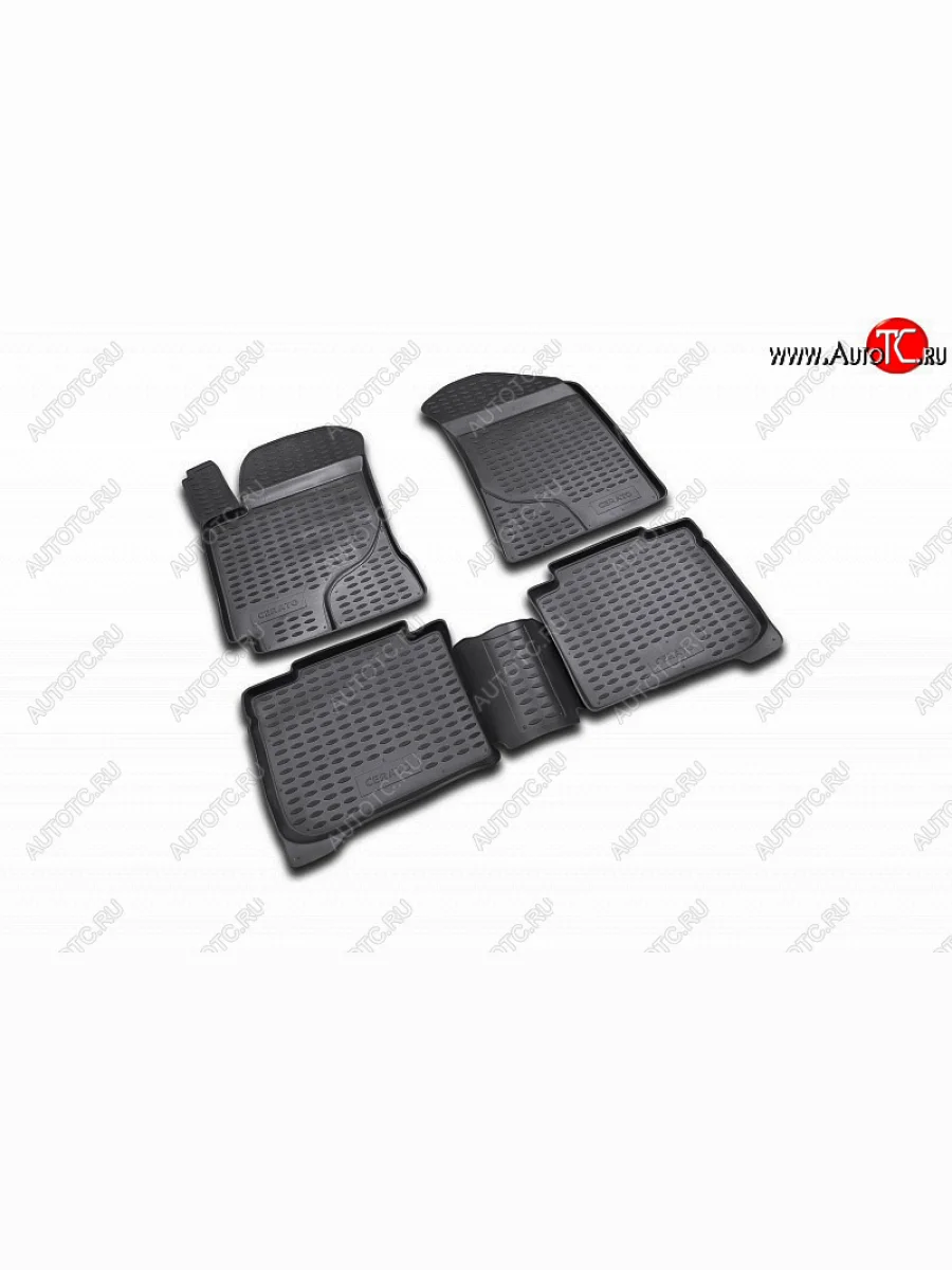 Коврики в салон (полиуретан) Element KIA Cerato 1 LD седан дорестайлинг (2003-2007) (Черные)  в Керчи Республика Крым