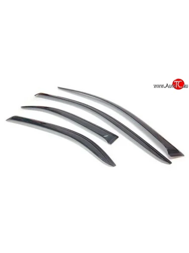 Комплект дефлекторов окон (ветровиков) 4 шт. Novline KIA Rio  2 JB (2005-2011) дорестайлинг седан, рестайлинг седан