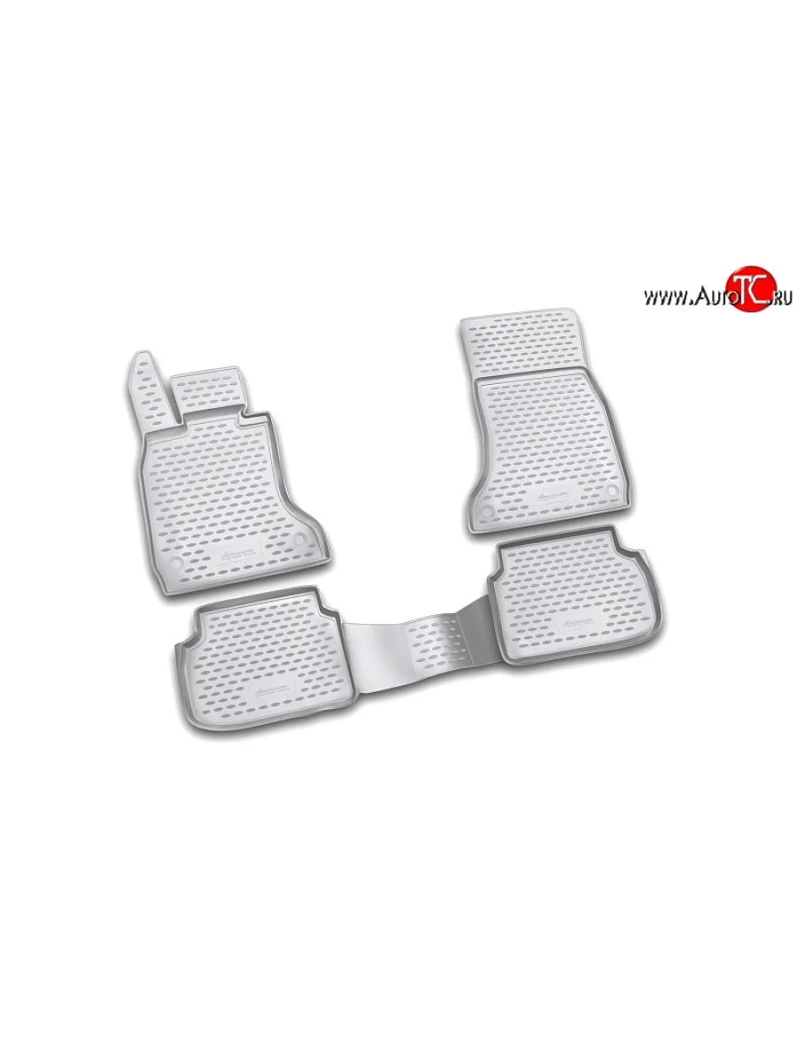 Комплект ковриков в салон Element 4 шт. (полиуретан, серые) KIA Rio 2 JB дорестайлинг седан (2005-2009)  с доставкой в г. Керчь