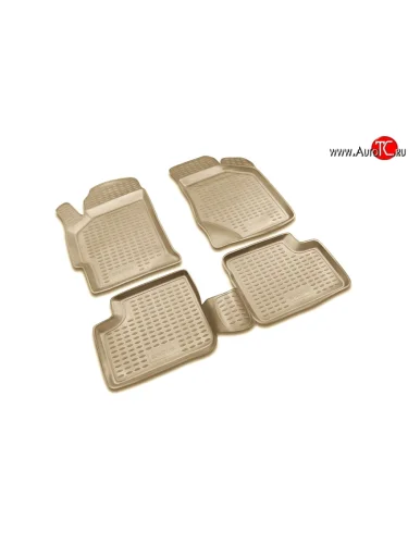 Комплект ковриков в салон Element 4 шт. (полиуретан, бежевые) KIA Spectra (2000-2009)