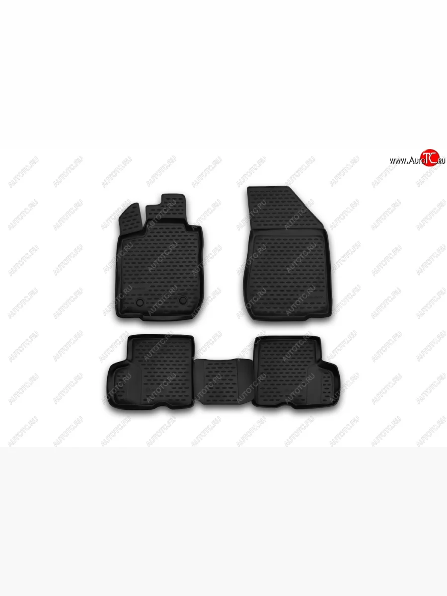 Комплект ковриков в салон (7 мест) Element (4 шт., полиуретан) Лада ВАЗ Ларгус дорестайлинг R90 (2012-2021)  с доставкой в г. Пермь