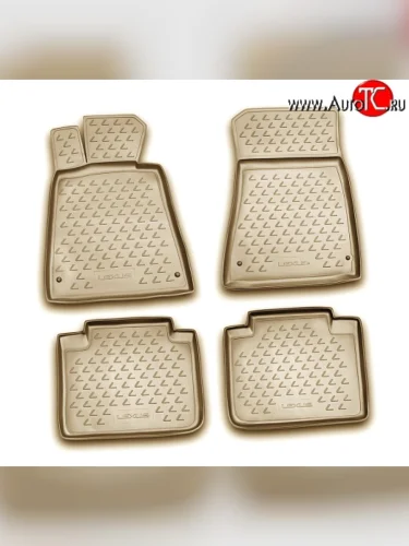 Комплект ковриков в салон Element 4 шт. (полиуретан, бежевые) Lexus GS300  S190 (2007-2012) рестайлинг