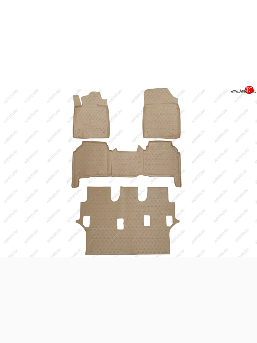 Коврики в салон Element 4 шт. (полиуретан) Lexus LX570 J200 дорестайлинг (2007-2012) (Бежевые)  с доставкой в г. Керчь