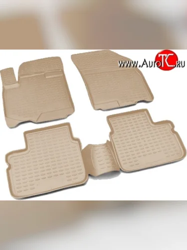 Комплект ковриков в салон (полиуретан, бежевые) Element 4 шт. (полиуретан, бежевые) Lexus RC350 С10 купе рестайлинг (2018-2025)