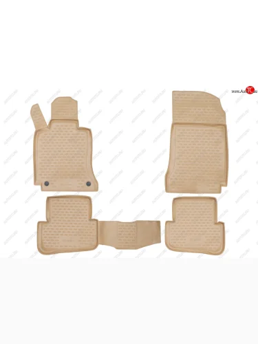 Комплект ковриков в салон (бежевые, полиуретан) Element (Бежевые) Mercedes-Benz C-Class  W204 (2007-2015) дорестайлинг седан, рестайлинг седан