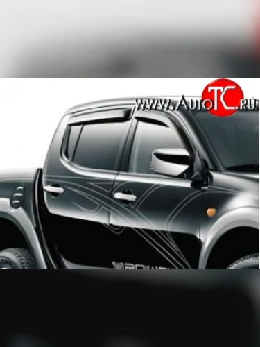 Дефлекторы окон (ветровики) Novline 4 шт. Mitsubishi L200  4 (2006-2014)  дорестайлинг