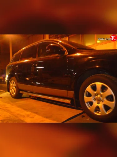Защита порогов d76 мм Металл-Дизайн (полированная нержавейка) Audi Q7  4L (2005-2009) дорестайлинг