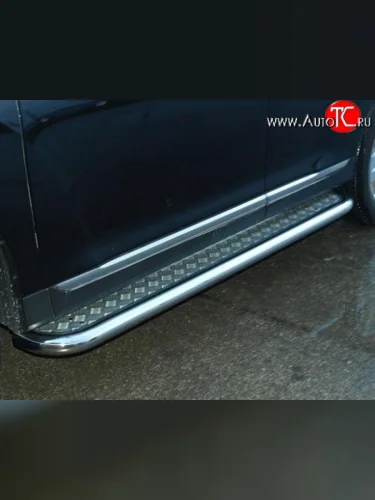 Широкая защита порогов Металл Дизайн Honda Pilot YF4 дорестайлинг (2008-2011)