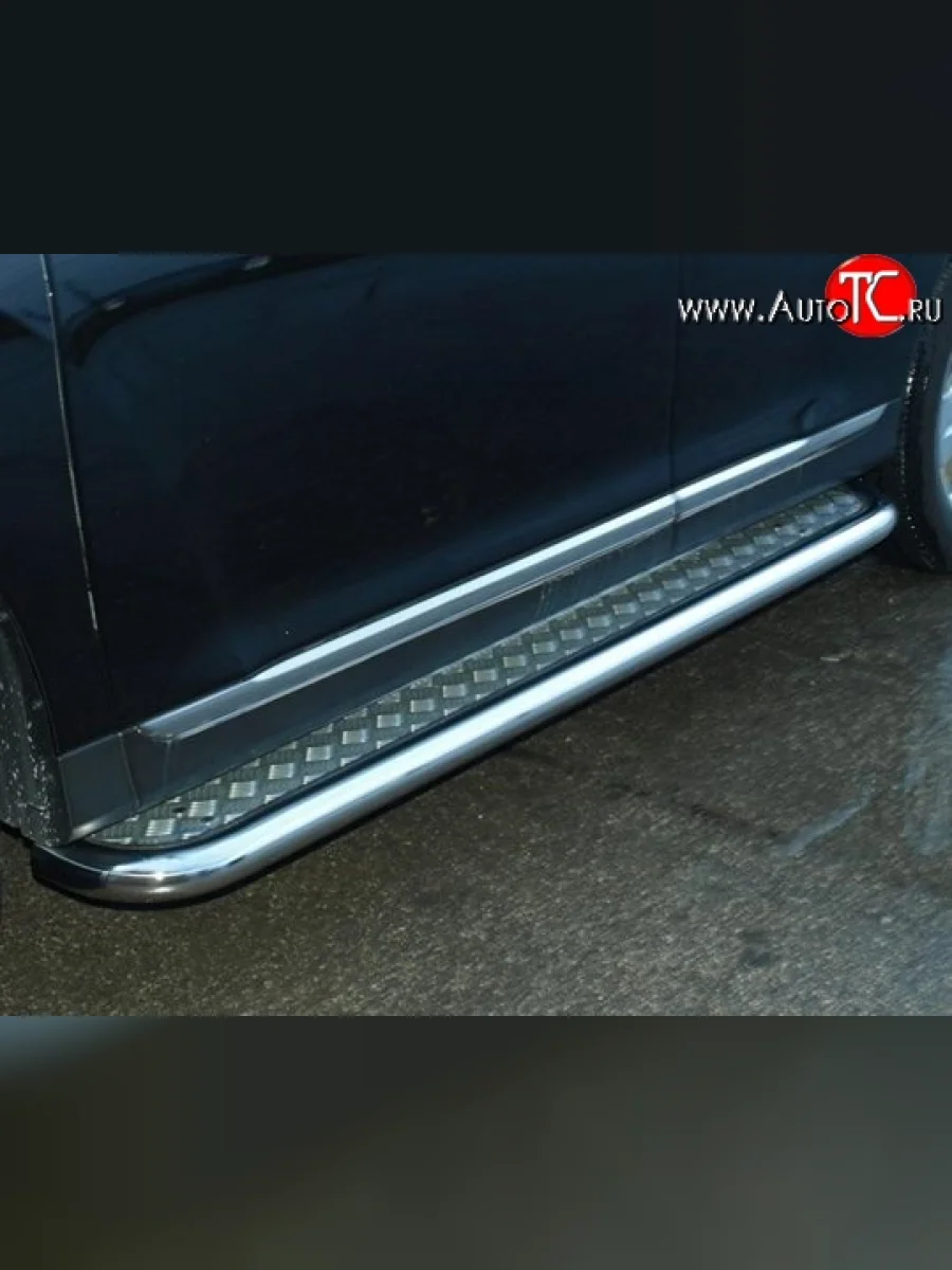 Широкая защита порогов Металл Дизайн Honda Pilot YF4 дорестайлинг (2008-2011)  в Керчи Республика Крым