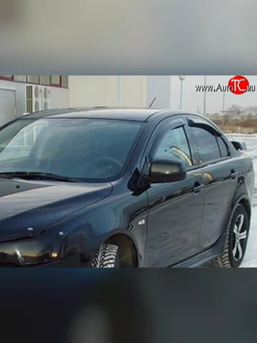 Дефлекторы окон (ветровики) Novline 4 шт. (седан) Mitsubishi Lancer  10 CY (2007-2010) седан дорестайлинг