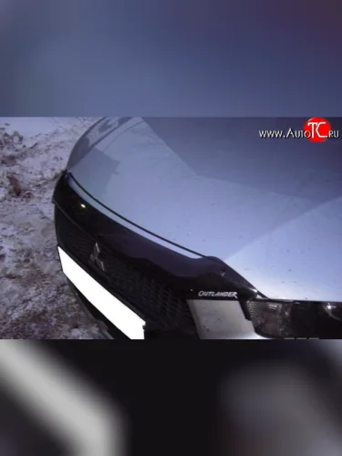Дефлектор капота NovLine (короткий) Mitsubishi Outlander  XL (2010-2013) (CW)  рестайлинг