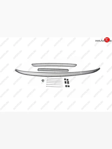 Сетка на бампер (рестайлинг) Autofamily (черная, 15мм) Mitsubishi Outlander  GF (2015-2018) 2-ой рестайлинг