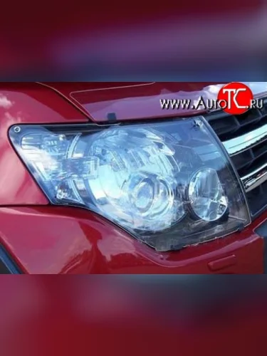 Прозрачная защита передних фар Novline Mitsubishi Pajero ( 4 V90,  4 V80) (2006-2015) дорестайлинг, 1-ый рестайлинг, 3 дв. 1-ый рестайлинг