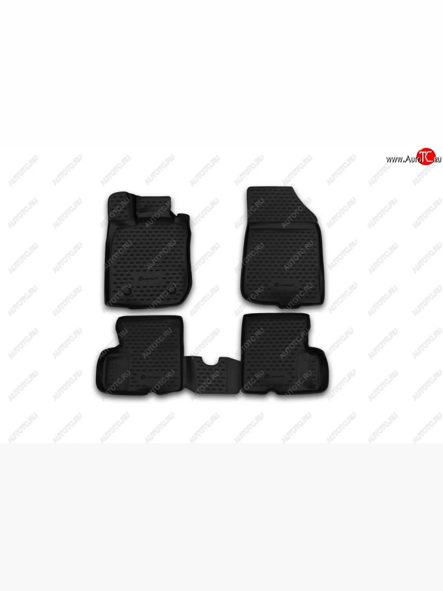 Комплект ковриков в салон (2WD) Element 4 шт. (полиуретан) Nissan Terrano D10 дорестайлинг (2013-2016)  в Перми Пермском крае