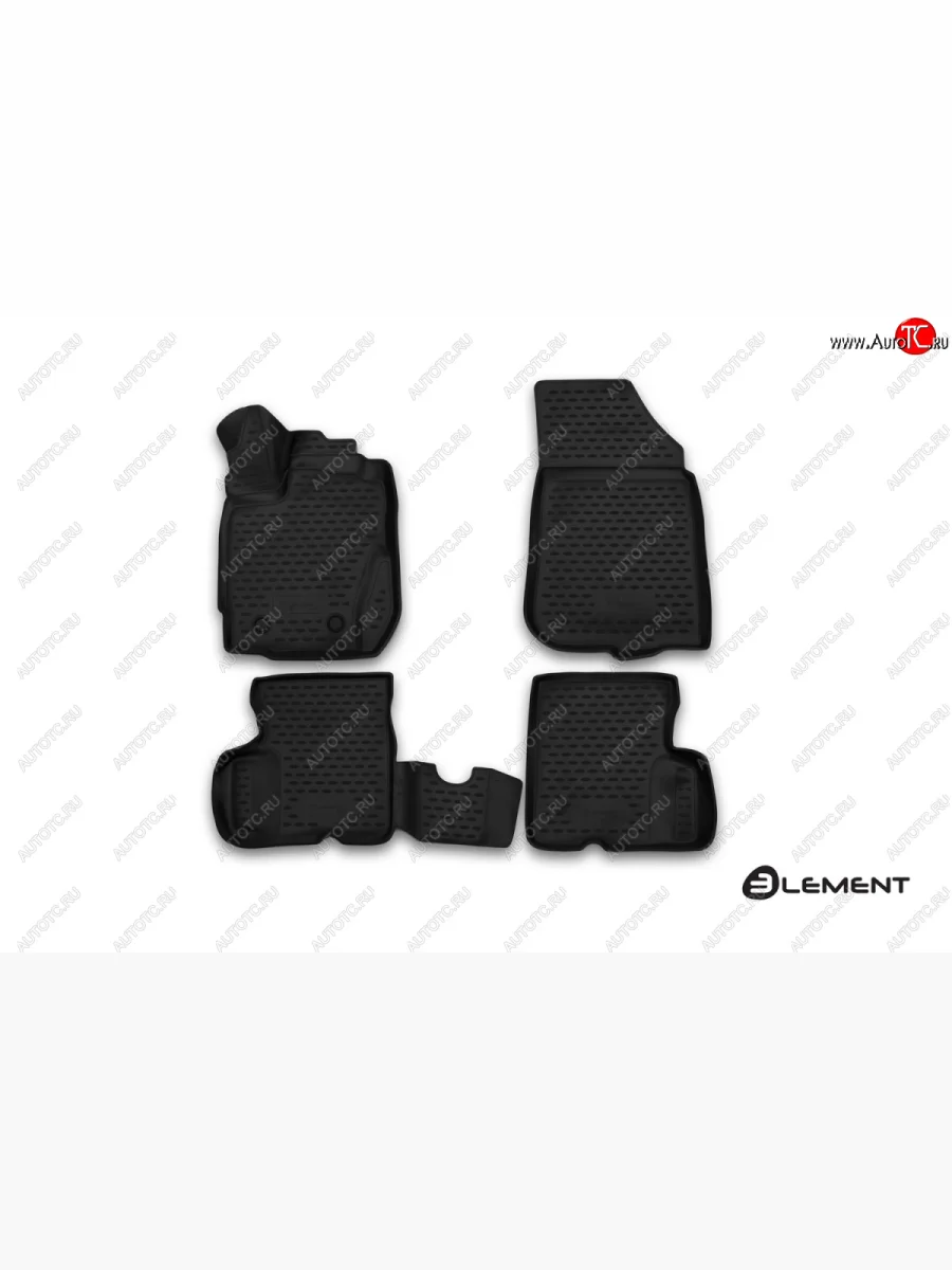 Комплект ковриков в салон (рестайлинг) Element-Autofamily 4 шт. (полиуретан).полиуретан, 3d-рисунок Nissan Terrano D10 рестайлинг (2016-2022)  с доставкой в г. Пермь