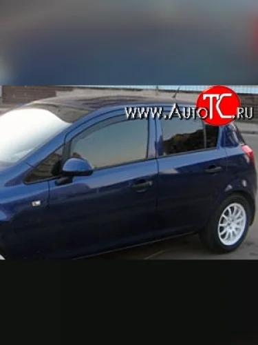 Дефлекторы окон (ветровики) Novline 4 шт. Opel Corsa  D (2006-2014)   дорестайлинг, хэтчбэк 5 дв., 1-ый рестайлинг, хэтчбэк 5 дв.,  2-ой рестайлинг, хэтчбэк 5 дв.