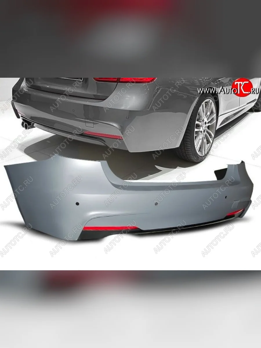 Задний бампер (седан) М-пакет BMW 3 серия F30 седан дорестайлинг (2012-2015) (Неокрашенный)  в Перми Пермском крае