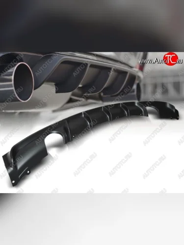 Накладка на задний бампер М-Perfomance (двойной выхлоп) BMW 3 серия  F30 (2012-2018) седан дорестайлинг, седан рестайлинг