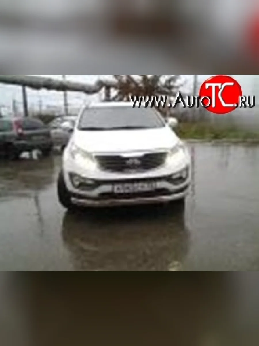 Защита переднего бампера из овальной трубы диаметром 75x42 мм Металл Дизайн KIA Sportage 3 SL дорестайлинг (2010-2014)  в Керчи Республика Крым