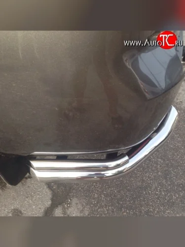 Защита заднего бампера из двойных боковых уголков с диаметром труб 76 и 43 мм Металл Дизайн Lexus LX570  J200 (2007-2012) дорестайлинг